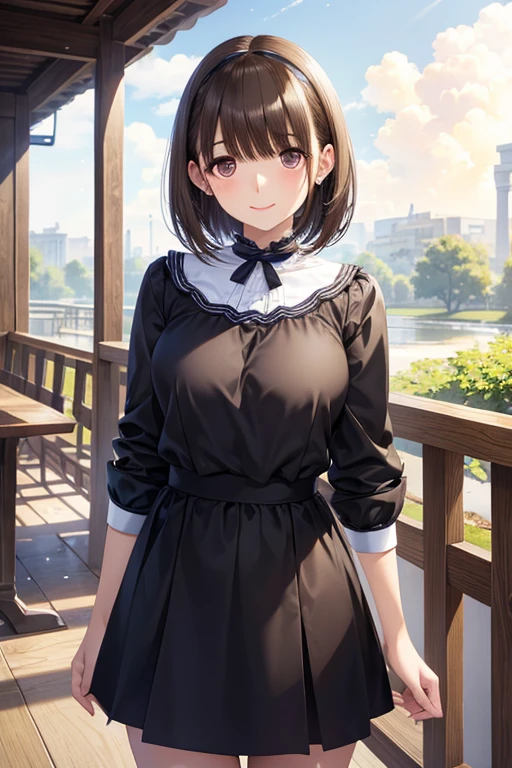 anegasaki nene、Shiny brown hair, short hair, (Beautiful brown eyes、Sparkling eyes, Fine grain)、smile、Ultra-detailed eyes、Highly detailed face, Highly detailed eyes,Cowboy Shot、



(masterpiece, Highest quality:1.2), nsfw,
Highest quality、masterpiece、High sensitivity、High resolution、Detailed Description、Slender women、The body is slim、head band、Short Bob、Cafe Terrace、