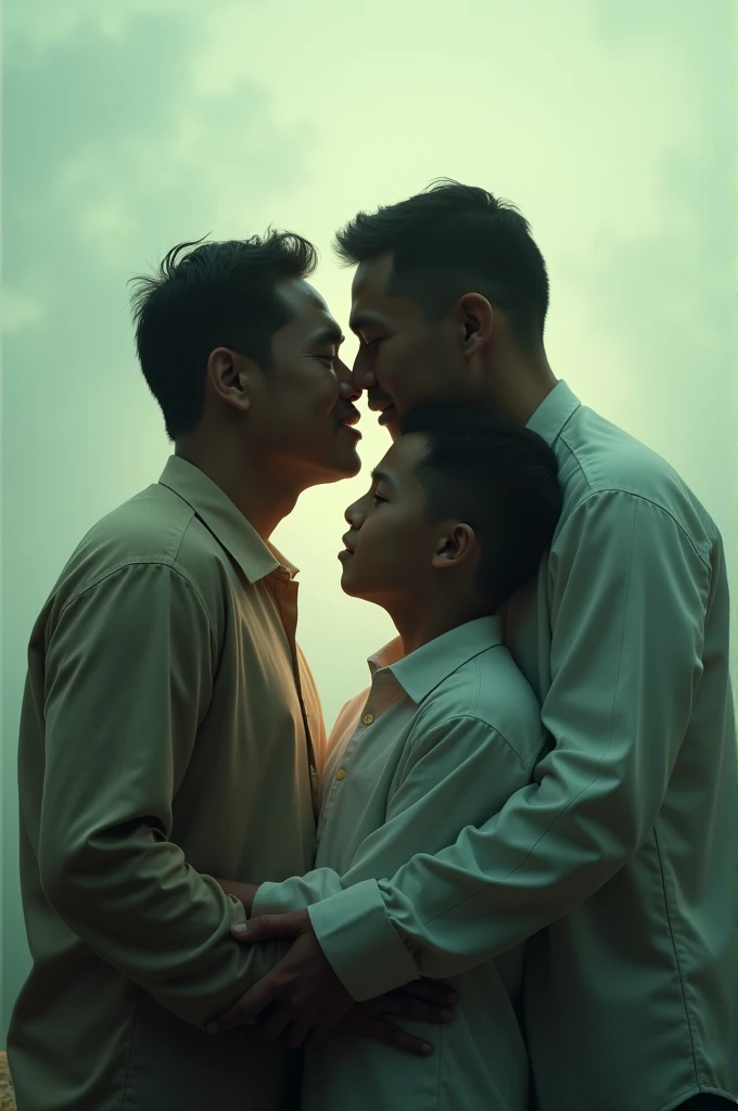 Jokowi, gibran, kaesang, kissing