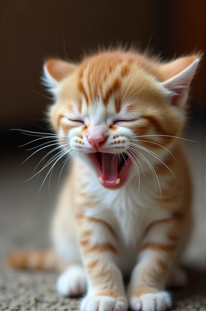 Kitten crying sadly
