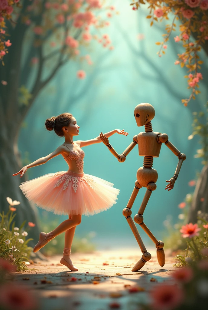 A ballerina and an animated stick soldier