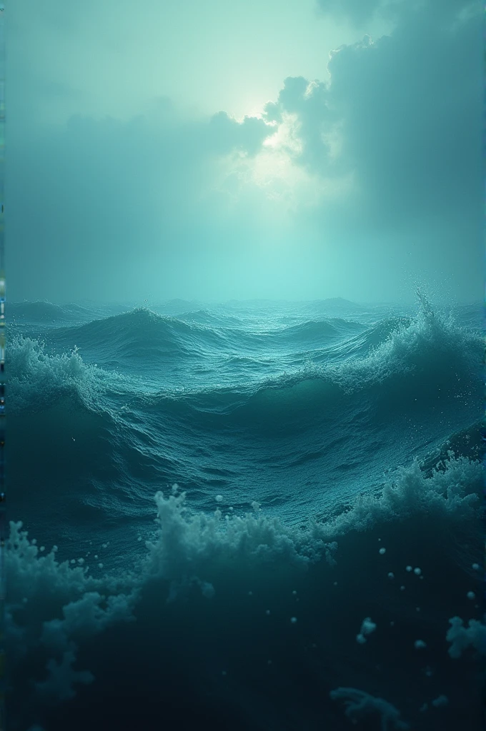 Create an image of the sea simulating ocean acidification