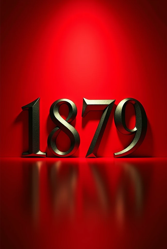 Create a music school, red background, write the number 1879 on it, the school's name is 1879, realistic, sharp, 8k