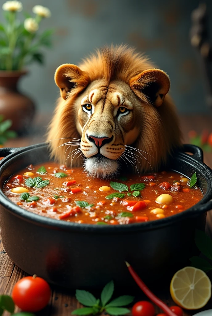 Simulation lion head stew pot,Don't be too aggressive