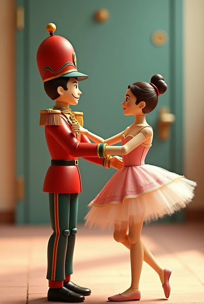 Una bailarina y un soldado de palo animado
El soldado más animado