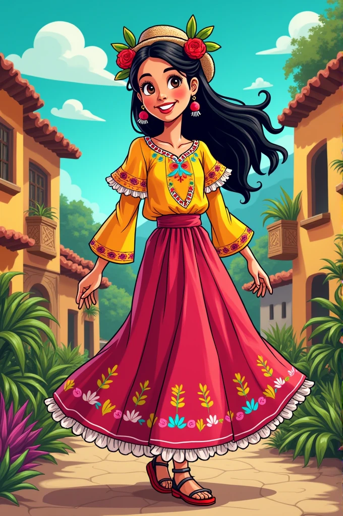 Cartoon of the typical costume of Paraguay