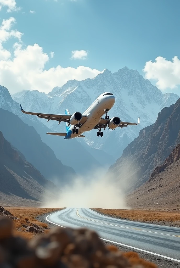 Plane landing in ladakh runway