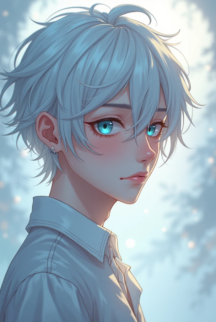 Anime boy with white hair