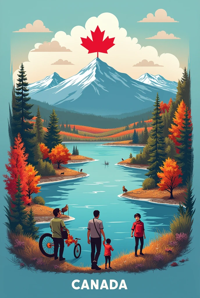 make a brochure featuring and promoting about the country of CANADA