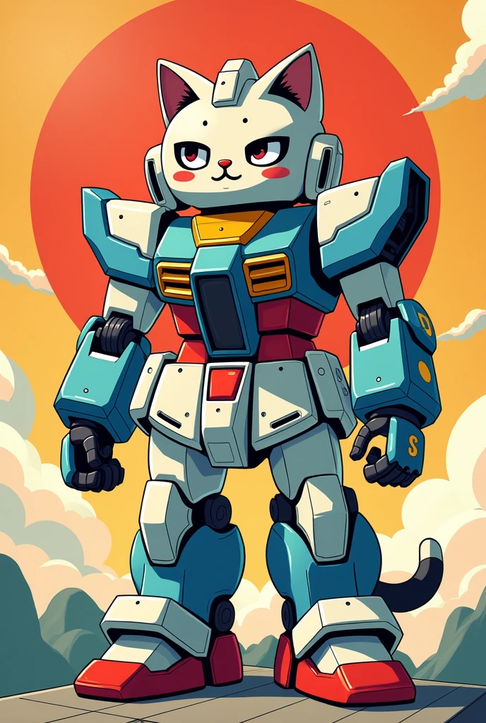 Gundam,cat,Cartoon。comics。cute,abstract。independent band。Reality。Art。狐cat。Japanese-style。Japanese-style風格。warrior。