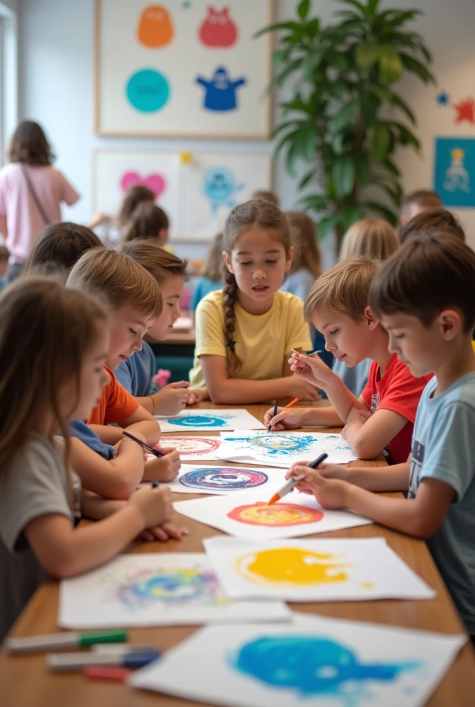 A camp for primary student for learning simple shirt logo