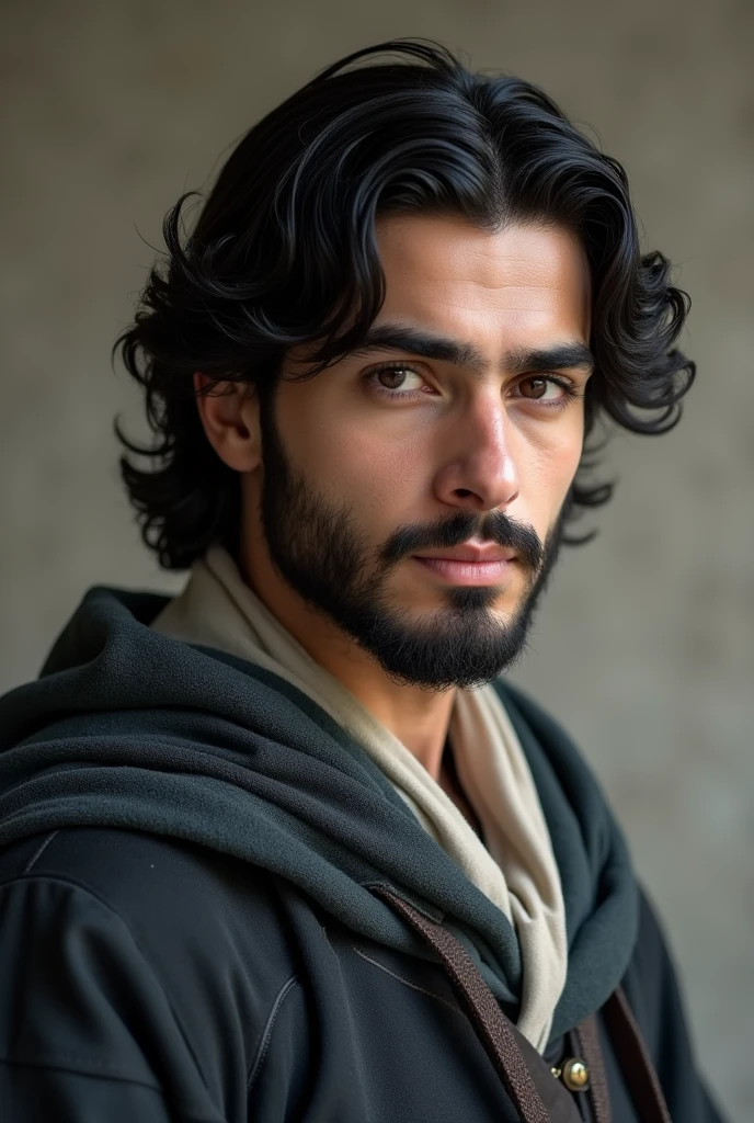 (photorealism:1.2), handsome young man, like jon snow, muslim, scholar, not too much hairy, fit , realistik portrait art