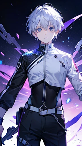 sf Vtuber Future juvenile whole body Jersey of the future clothing male belt Harness Silver Hair