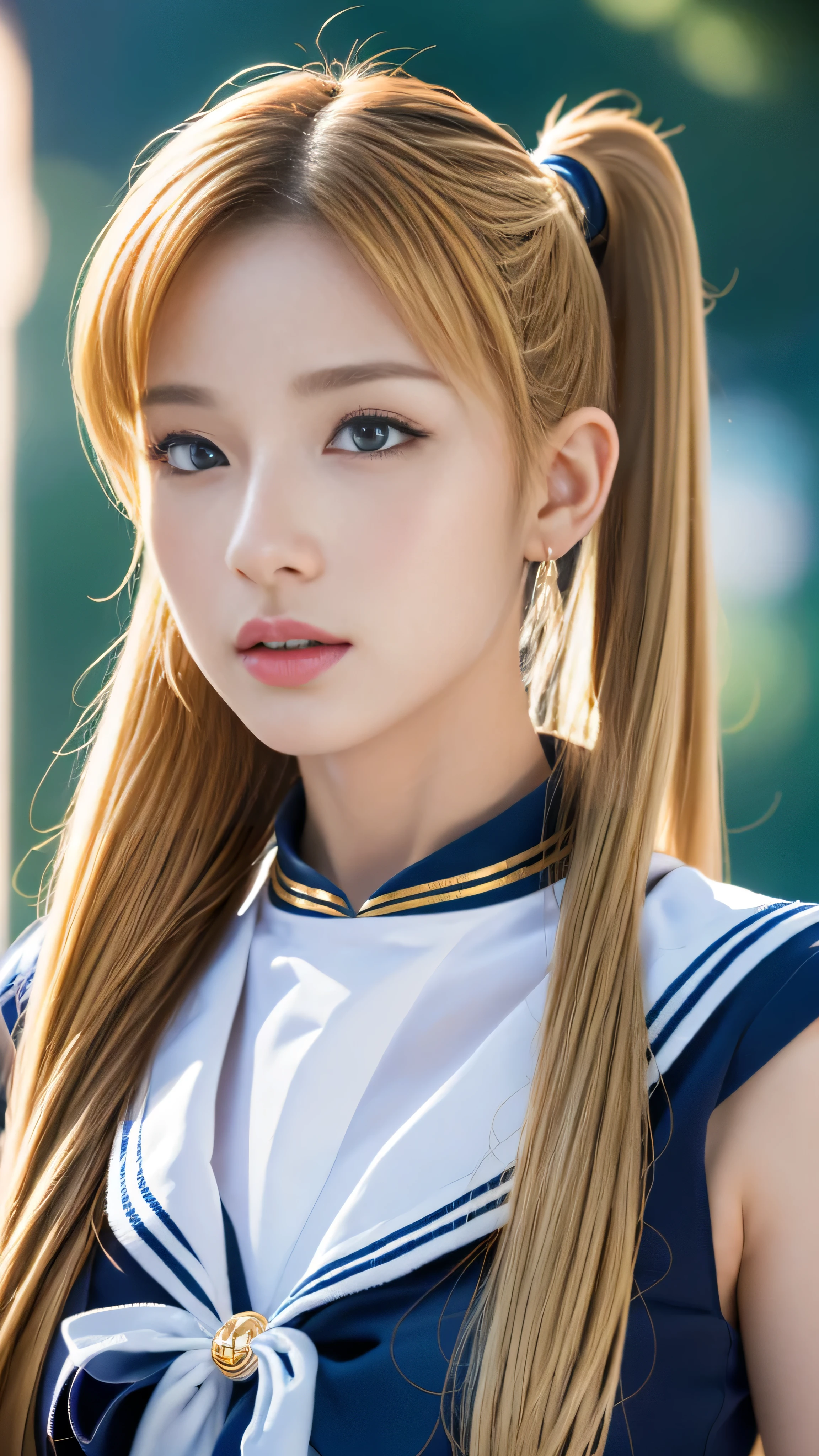 ((Masterpiece)), (Best Quality), (Ultra Detailed), ((Very Detailed)), 4K, (8K), Sailor Moon, Long Blonde Hair, Double Ponytail, Sailor Moon Aesthetics, Dream Core,