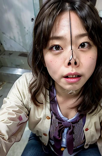 Beautiful Japanese actresses、1 person,flying debris,,Award-winning photo, Very detailed,Face Focus, Big double eyes(Woman with open mouth and closed eyes ), 18-year-old、Black Hair、Glowing Skin、(((Face close-up)))、Realistic nostrils、Long and narrow nasal cavity,,,、Emergency stairs in an apartment,　Staircase landing,Outdoor fire escape staircase,Squat、((Random color open cardigan))、Big Breasts、(Sharp Nose)Frowning performance:1.4,,performance,Frowning,please raise your head、Skin shiny with sweat,Oily facial skin,Tied Hair,Squatting and giving a blowjob,female teacher,Squatting in the hallway、Squat、50 degree hot room、Skin shiny with sweat、Wet transparent fabric,Sweaty all over my face,A face enduring intense pain、Screaming face,Open your mouth wide and scream, Shen