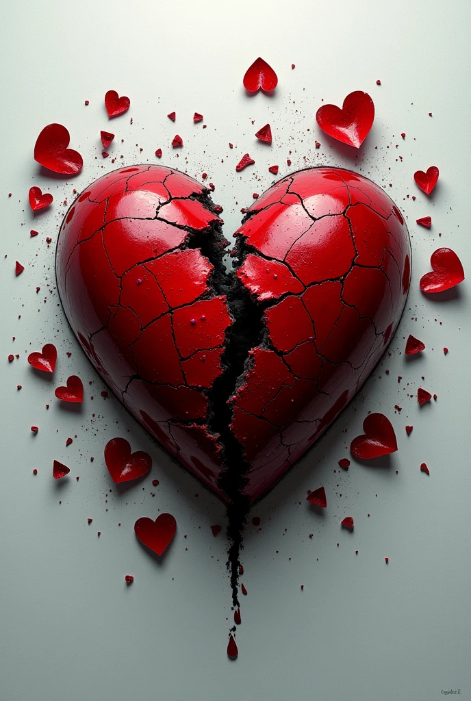 Cover image for a music album called "pain and Heartbreak, vol.2" with broken heart imagery involved