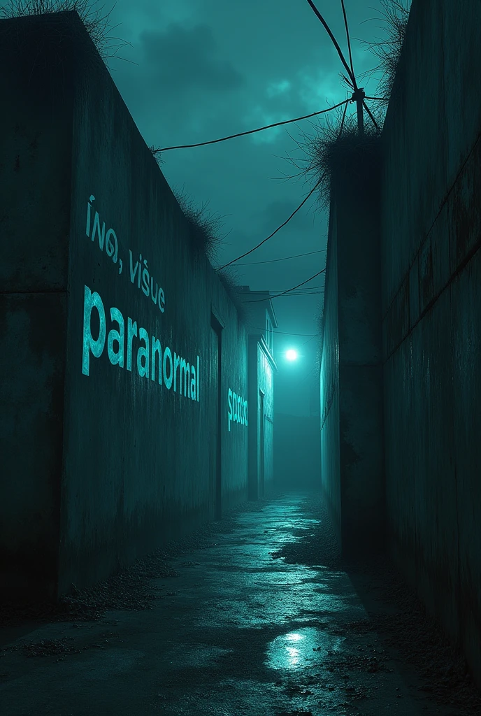 Walls that say paranormal night in Spanish