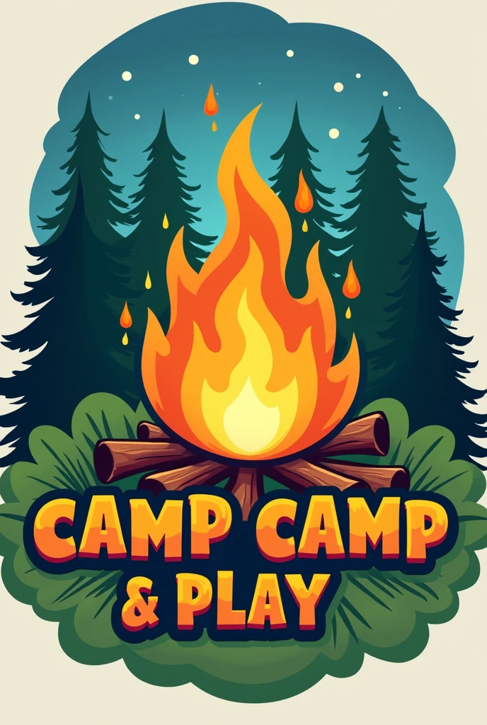 Draw a shirt logo about a camp learning and play