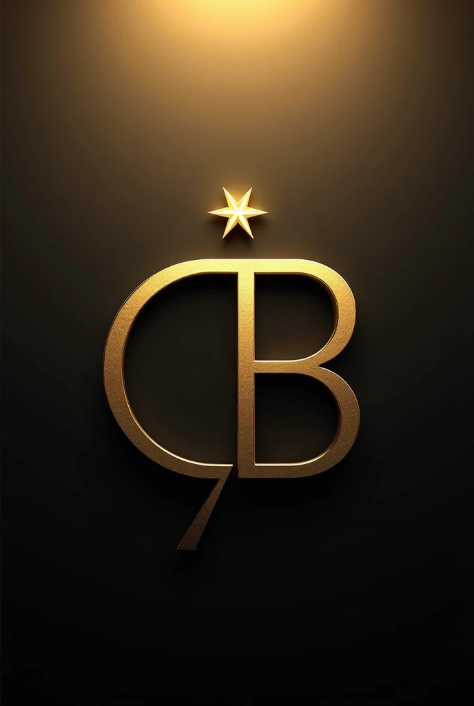 Fine strokes create a minimalist logo with a gold and black background, blending the letters "CB" and adding The letters CB add a star design at the top. The 3D letters feature a distinctive and stylish swastika symbol.