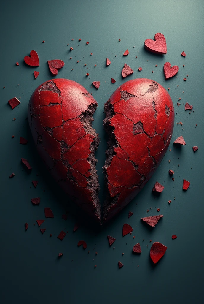 Cover image for a music album called "pain and Heartbreak, vol.2" with broken heart imagery involved, with the name of the album written on the heart