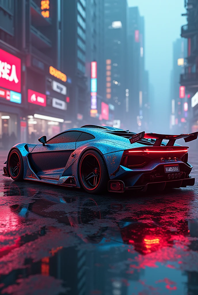 A tuned Tzuro model car, cyberpunk type