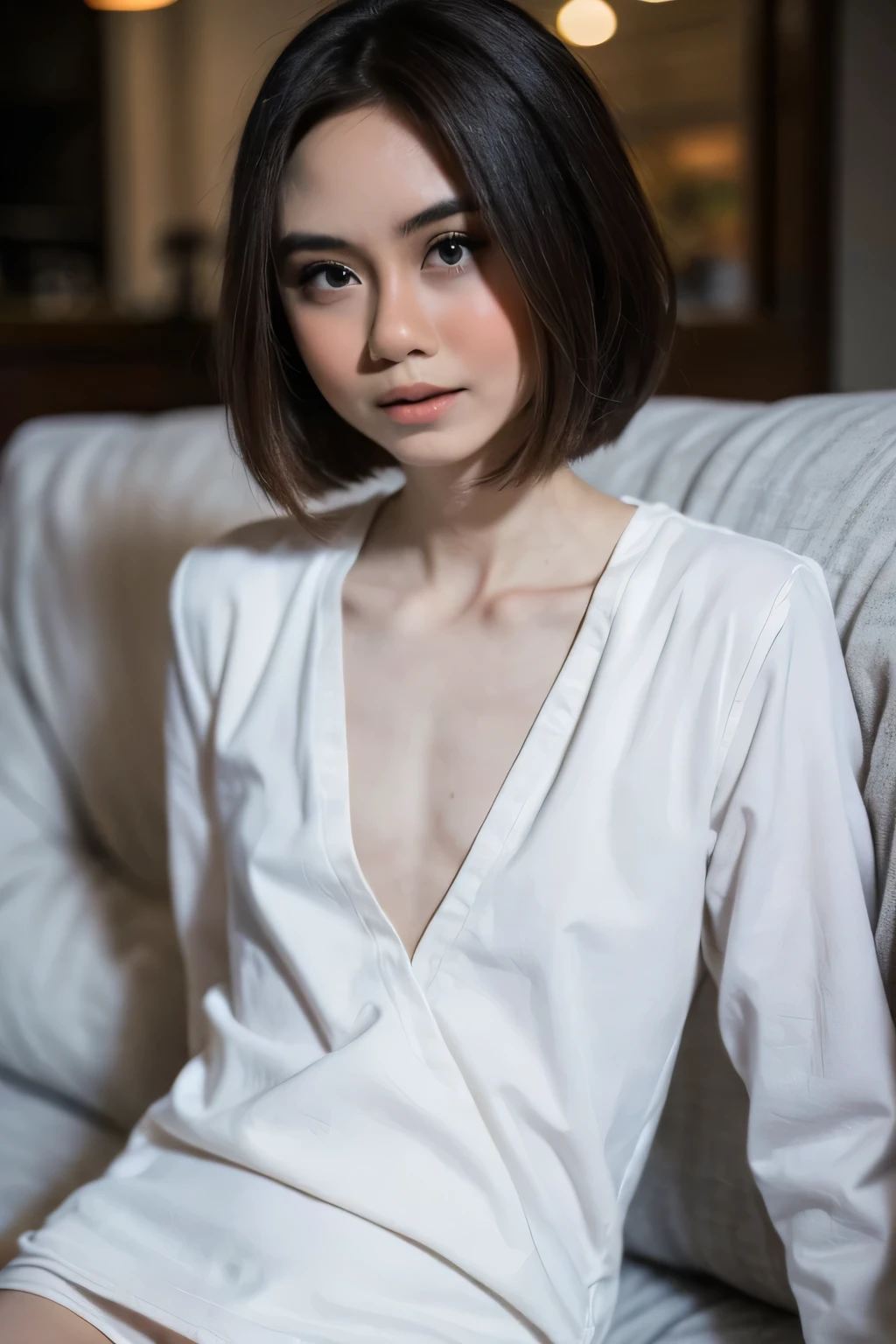 ((DETAILED NIPPLES)), ((LIE DOWN)), (Wearing Swimsuit), (((SHORTHAIRCUT STYLE HAIR ))), masutepiece, High quality, UHD 32K, Realistic face, Realistic skin feeling , A Malay Lady, , , Very cute and baby-like face, (((FLAT CHEST:1.3))), (MATRIX WORLD), ((look In front at the camera and SADNESS)), ((())), (((CUTE GIRL))), ((BLACK LIPS)), ((WHITE PURPLE)), (undress). ((naked:1)), ((baby face))