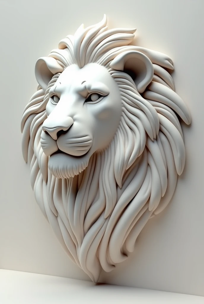 Simulation 3D lion head shape solid color multiple angles