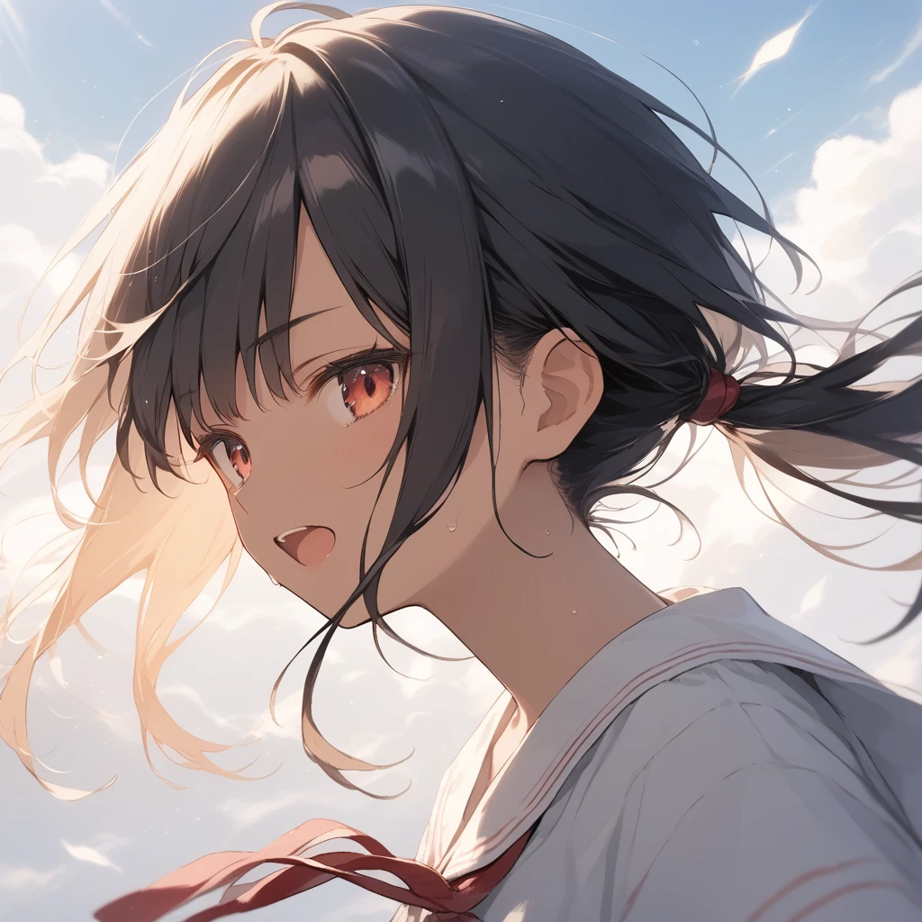 score_9, score_8_up, score_7_up, source_anime, best quality, masterpiece, official art, absurdres, highres, ultra-detailed,waifu2x,Collection: Slice of Life,break,1girl, tomboy, dark-skinned female, short hair, low ponytail, flat chest, beautiful detailed eyes, shorts, sweat, open mouth, (yawn:0.3), sleepily, outdoors, wind, (Detailed Lighting), (Detailed background),break,(clear line illustration:1.2), super detailed skin,very high resolution, very aesthetic, Best sexual lighting powered by famous artist, 8k, 16k, cute picture,beauty illustration,photoshop_(medium),,(Detailed Lighting),best anime 8k konachan wallpaper, pixiv contest winner,