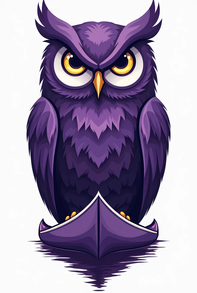 I WANT TO CREATE A LOGO, LET IT BE A MALE BIG PURPLE OWL, LET IT SAY S2G ON THE TOP, CANOE UNDER IT