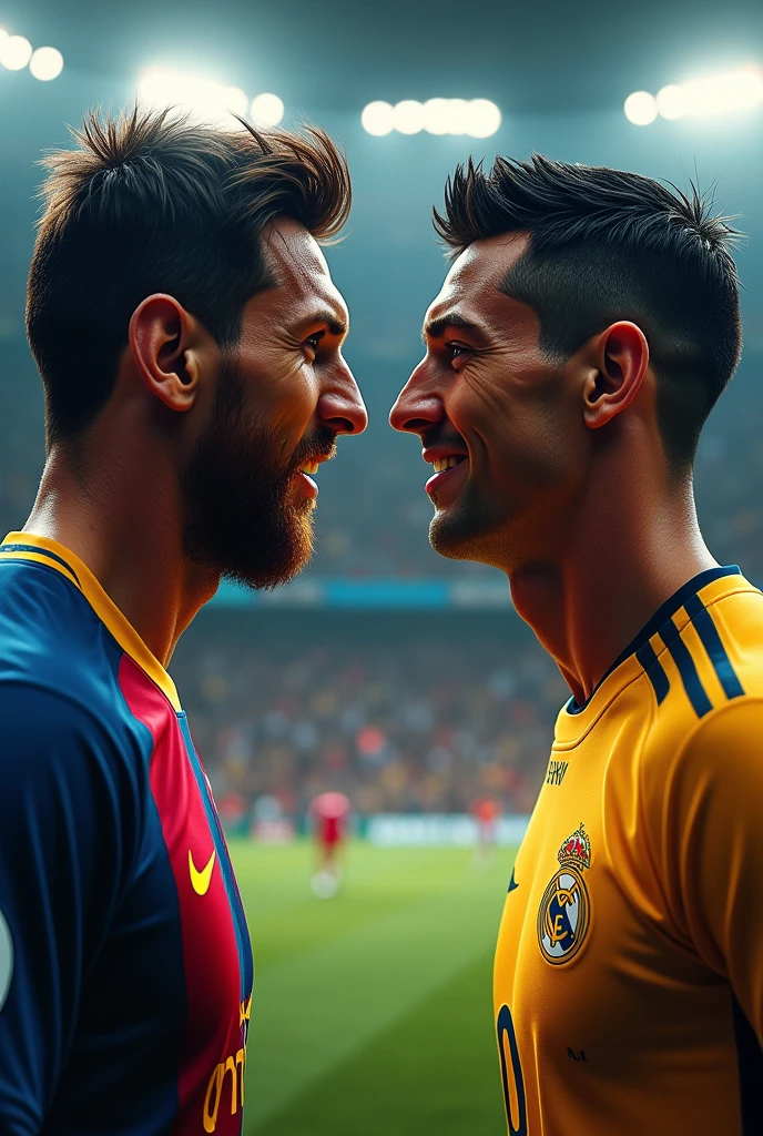 Make an image of messi and ronaldo