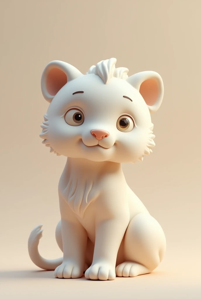 Simulation 3D gentle lion shape solid color multiple angles