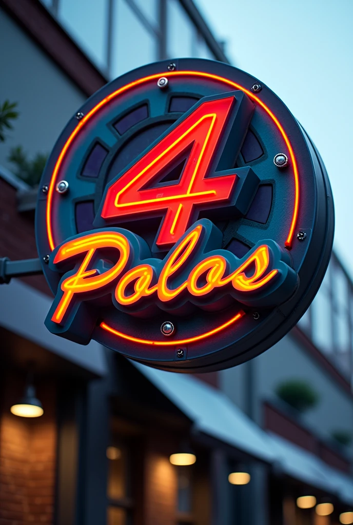 Create for me a sign for a motorcycle parts store with the name 4 polos