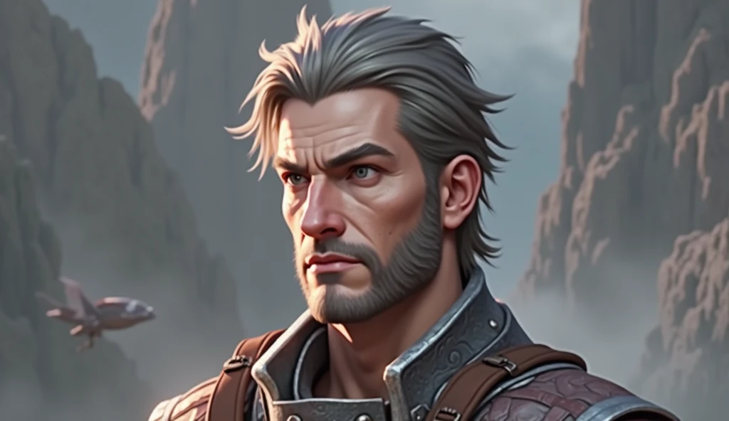 a steely glaze of a grizzled warrior