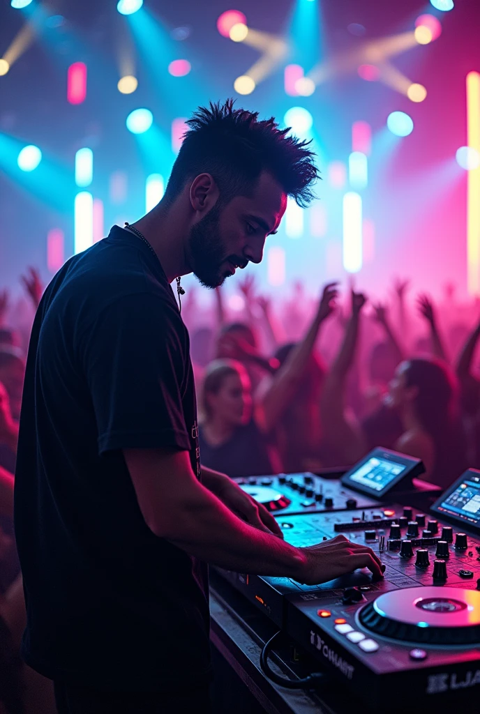 a DJ playing music
