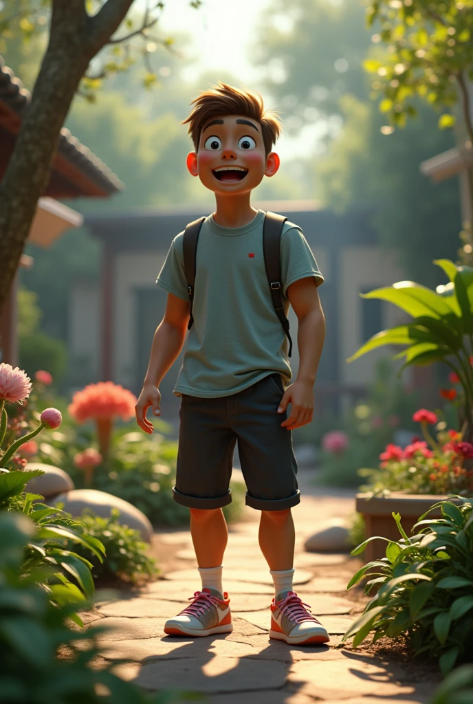 (photorealism:1.2), mr.beast, reacting, outdoors, soft lighting, backyard turned into zoo in background, realistic, intricate details, 

