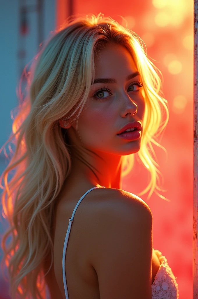 Blonde woman highlighted video