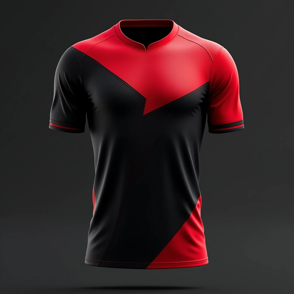 Create a jersey for a sports team with black and red color