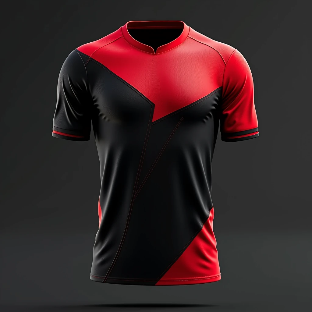 Create a jersey for a sports team with black and red color