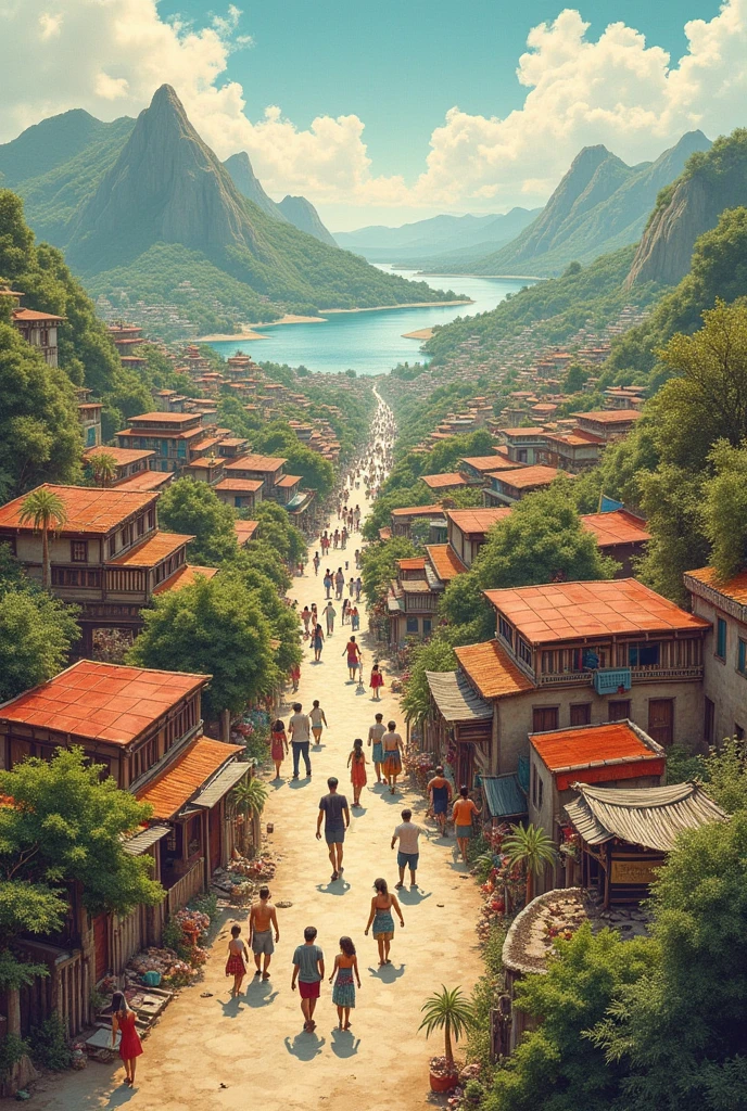 use maps and geographic ideas to create a panoramic view of the global village and demonstrate how different regions and cultures are connected and interact with each other. Drawing 