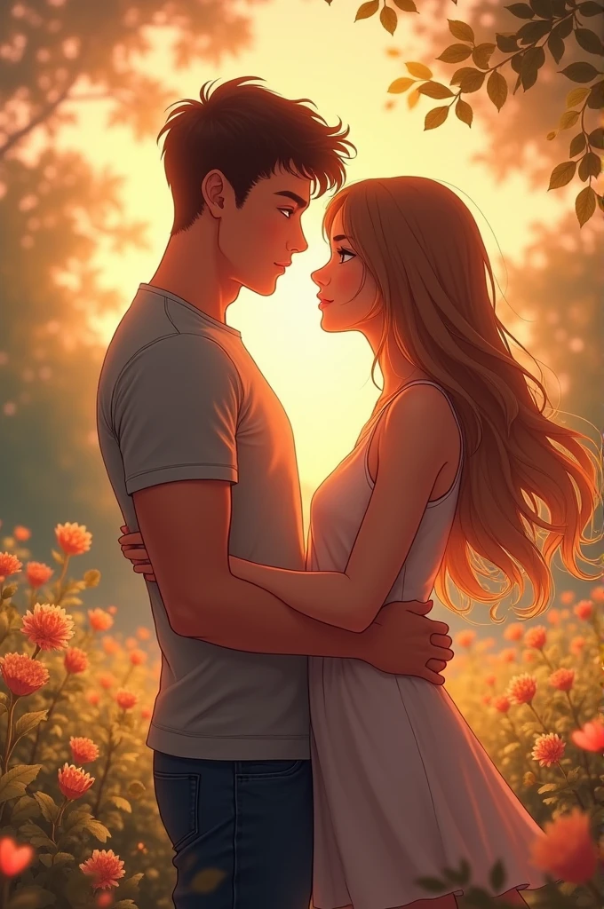 A high school girl having romantic with his boyfriend