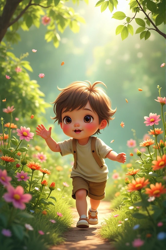 Child in a garden