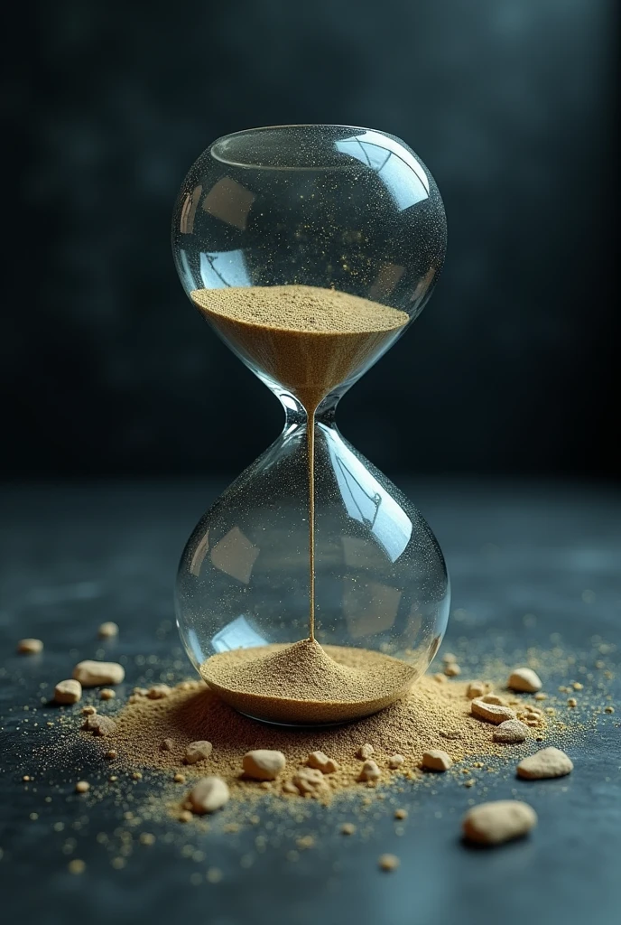 an hourglass broken by complex death