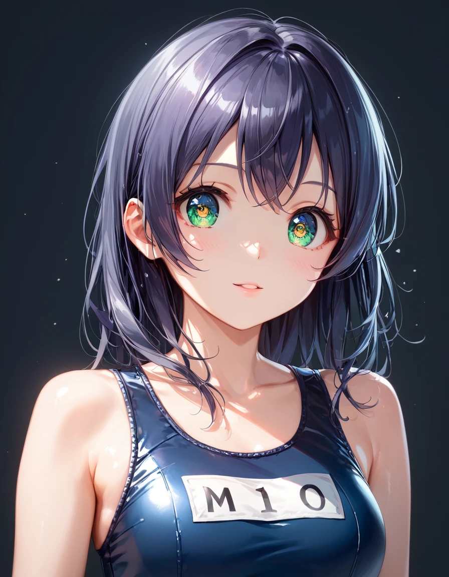 score_9, score_8_Excellent, score_7_Excellent,sauce_anime, High-resolution images,masterpiece,Highest quality,,cute顔,Beautiful Skin,Shiny Hair,Highly detailed eyes,Simple Background, Navy School Swimsuit、Idol、18-year-old、cute,cute,