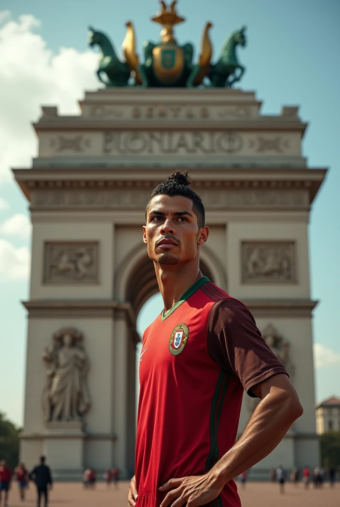 Cristiano Ronaldo STANDING IN FRONT OF A FAMOUS MONUMENT