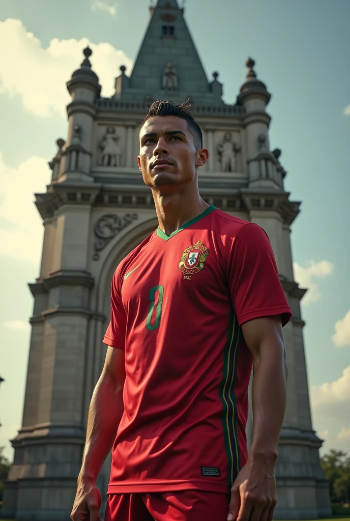 Cristiano Ronaldo STANDING IN FRONT OF A FAMOUS MONUMENT