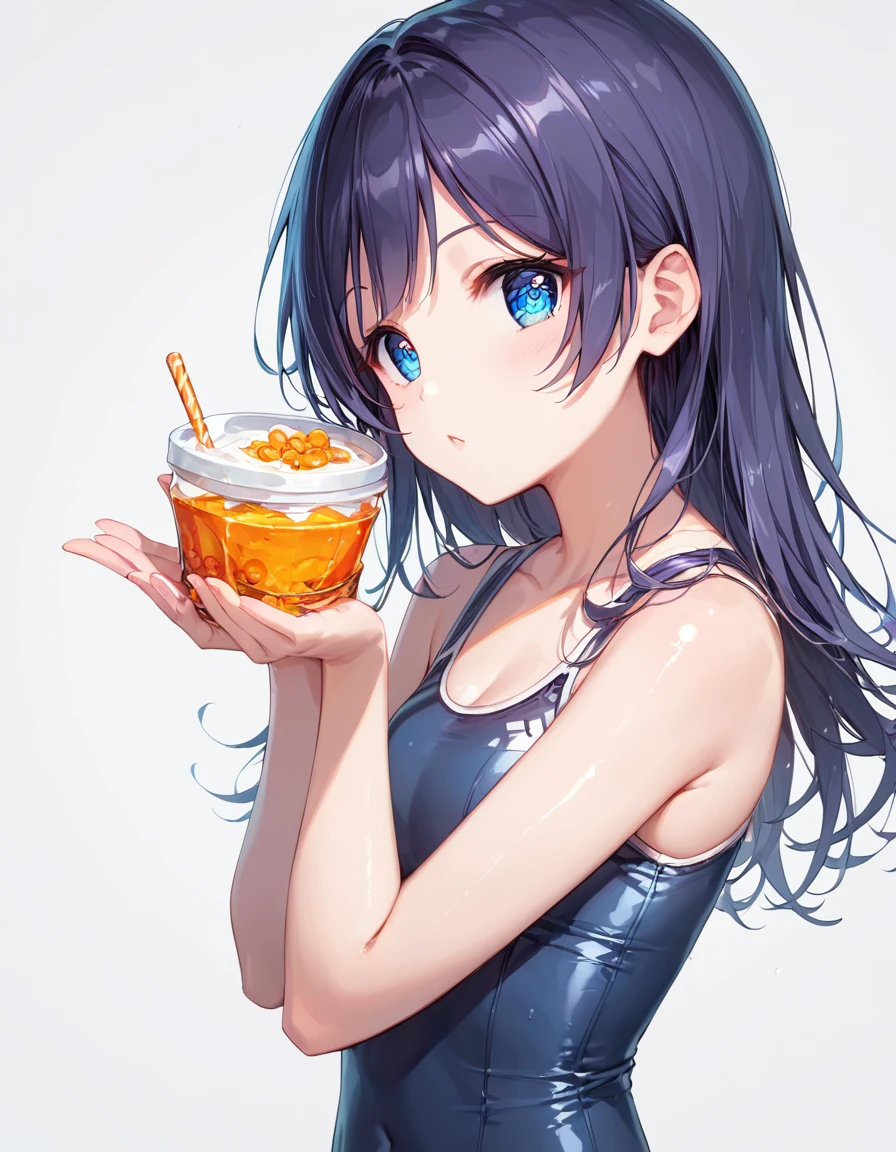 score_9, score_8_superior, score_7_superior,sauce_anime, High-resolution images,masterpiece,Highest quality,,Cute Face,Beautiful Skin,Shiny Hair,Highly detailed eyes,Simple Background, navy school swimsuit、Idol、18-year-old、kawaii,cute,