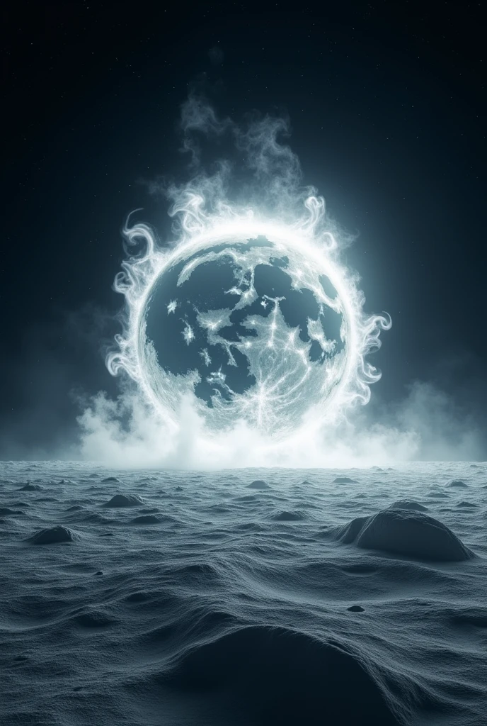 White fire on the moon's surface