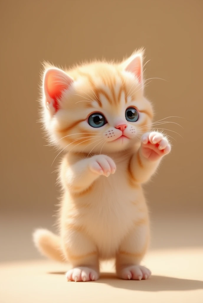 Tiny kitten standing on its hind legs cutest kitten ever cute kitten adorable look!!!
he is dancing