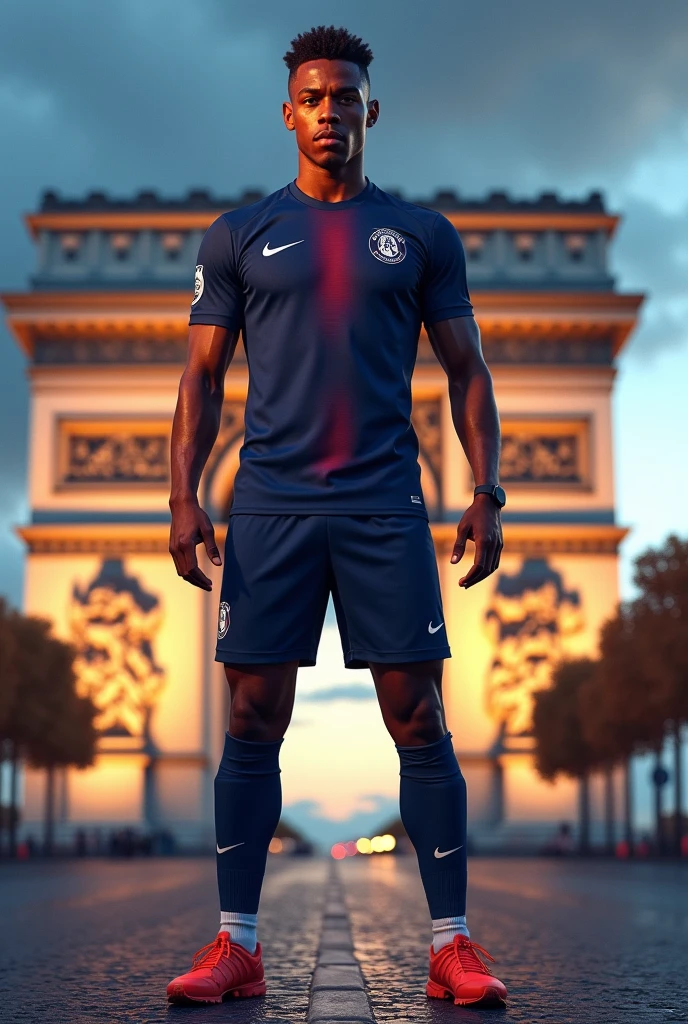 Kylian Mbappé DEBOUT DEVANT L'ARC DE TRIOMPHE
