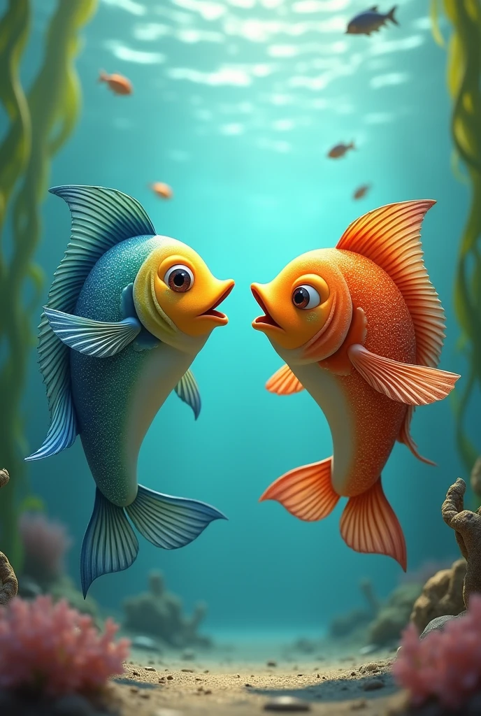 Two fish talking 
