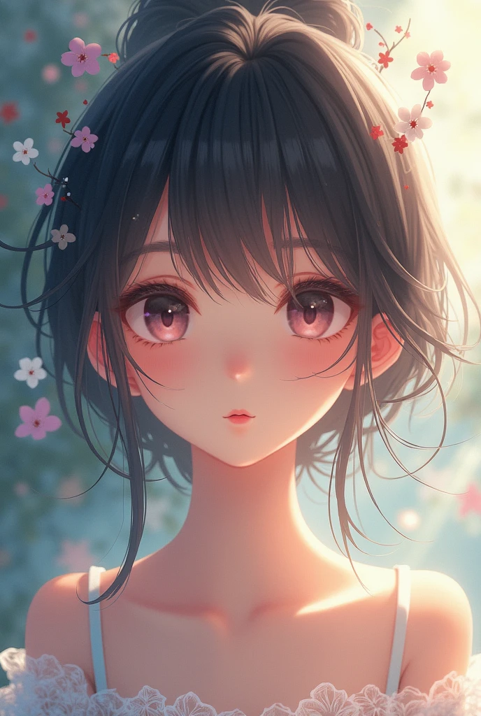 pretty anime girl with 16:9 frame